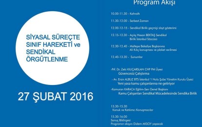 İstanbul Sendikal Birlik’ten Panel: Siyasal Süreçte Sınıf Hareketi ve Sendikal Örgütlenme