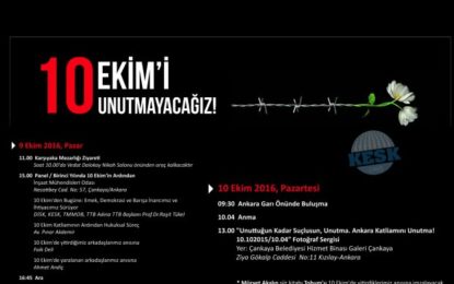 KESK: Emniyet duyurusu 10 Ekim günü saat 10.04’de yapacağımız anma etkinliği kapsamamaktadır.